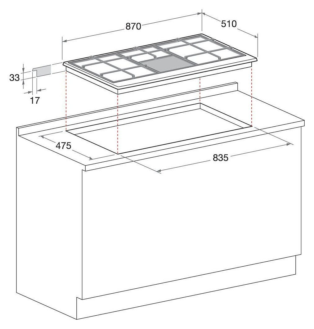 Hotpoint Ariston PHN 960MST (AV) R/HA Piano cottura a gas da incasso cm. 87 - avena