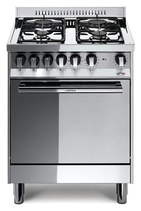 Lofra M65GV Maxima Cucina da accosto cm. 60 x 50 - inox 4 fuochi + 1 forno a gas