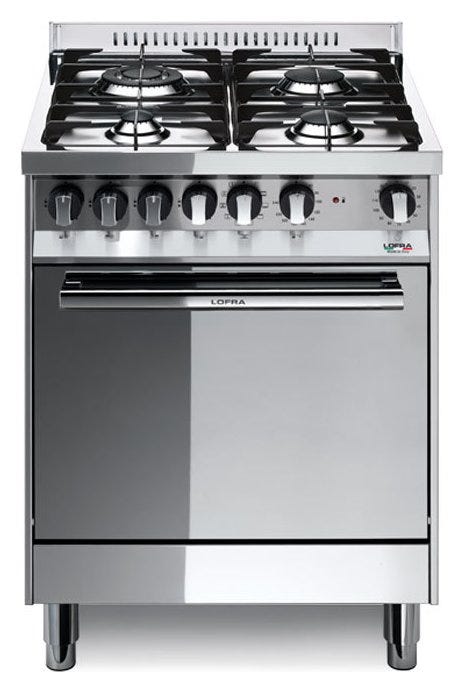 Lofra M66GV/C Maxima Cucina da accosto cm. 60 x 60 - inox 4 fuochi + 1 forno a gas