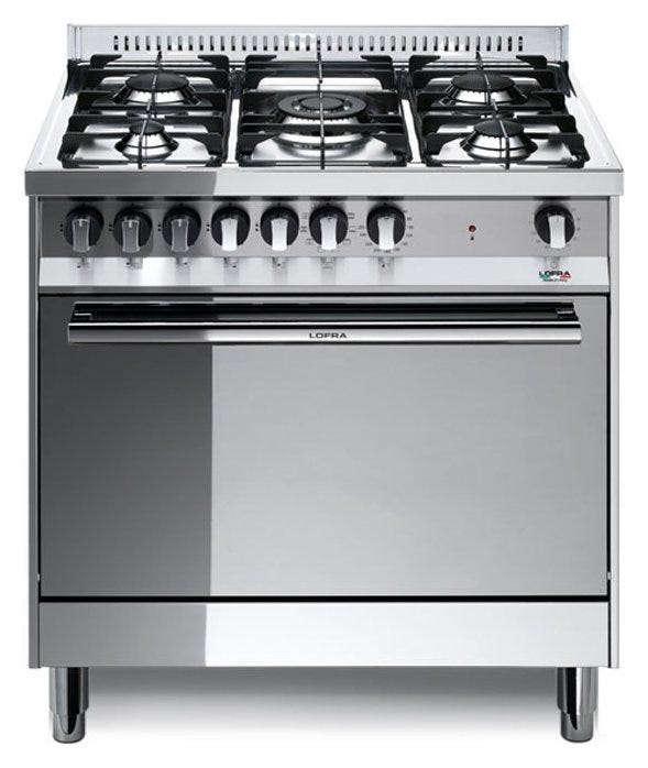 Lofra MG86GV/C Maxima Cucina da accosto cm. 80 x 60 - inox 5 fuochi + 1 forno a gas