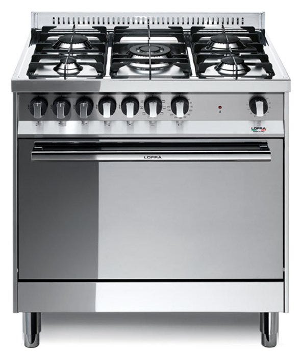 Lofra MG86MF/C Maxima Cucina da accosto cm. 80 x 60 - inox 5 fuochi + 1 forno elettrico