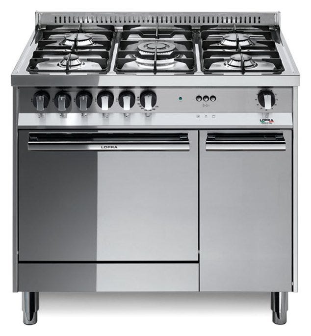 Lofra MR96GV/C Maxima Cucina da accosto cm. 90 x 60 - inox 5 fuochi + 1 forno a gas