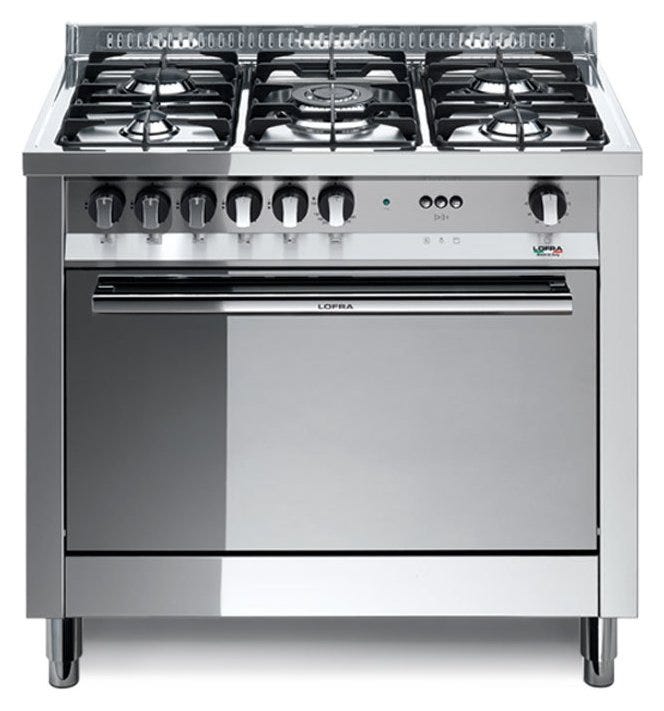 Lofra MG96GV/C Maxima Cucina da accosto cm. 90 x 60 - inox 5 fuochi + 1 forno a gas