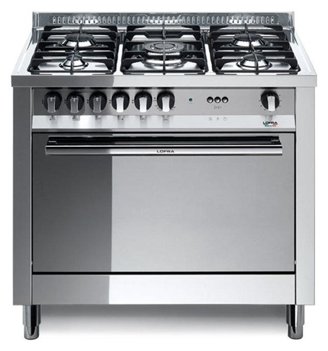 Lofra MG96MF/C Maxima Cucina da accosto cm. 90 x 60 - inox 5 fuochi + 1 forno elettrico
