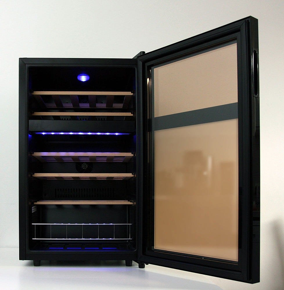 Dunavox FH-30.80 Home-30 Cantina vino, libera installazione, doppia temperatura, 48 cm, 30 bottiglie, vetro nero