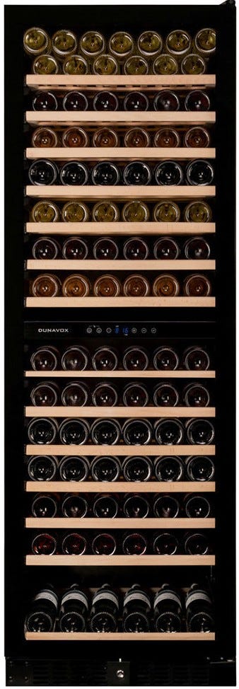 Dunavox 166.428DBK Grande-166 Cantina vino cm. 59 - 166 bottiglie - vetro nero