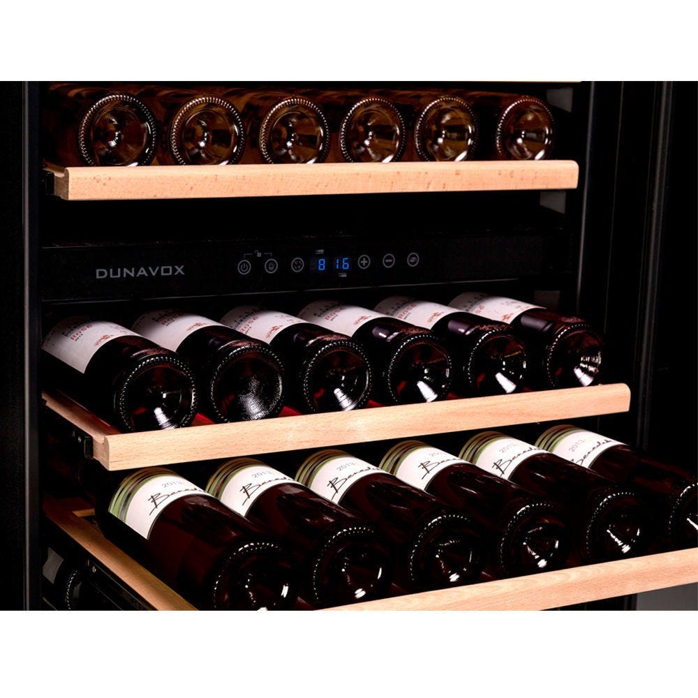 Dunavox 166.428DBK Grande-166 Cantina vino cm. 59 - 166 bottiglie - vetro nero