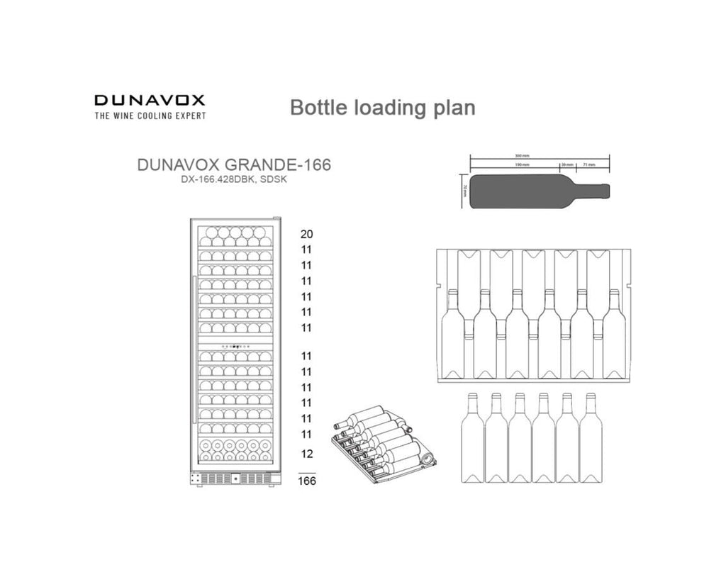 Dunavox -166.428SDSK Grande-166 Cantina vino cm. 59 - 166 bottiglie - inox