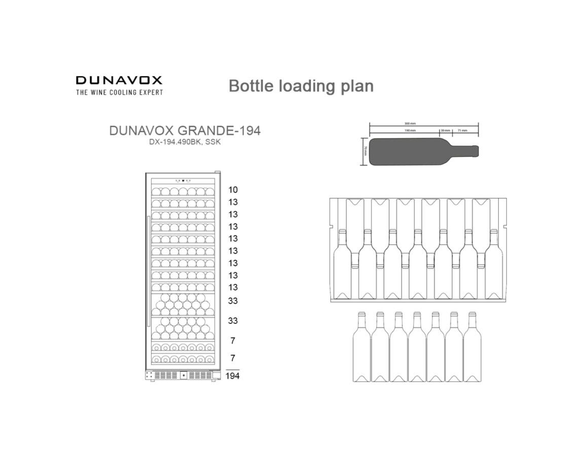 Dunavox -194.490SSK Grande-194 Cantina vino cm. 65 - 194 bottiglie - inox