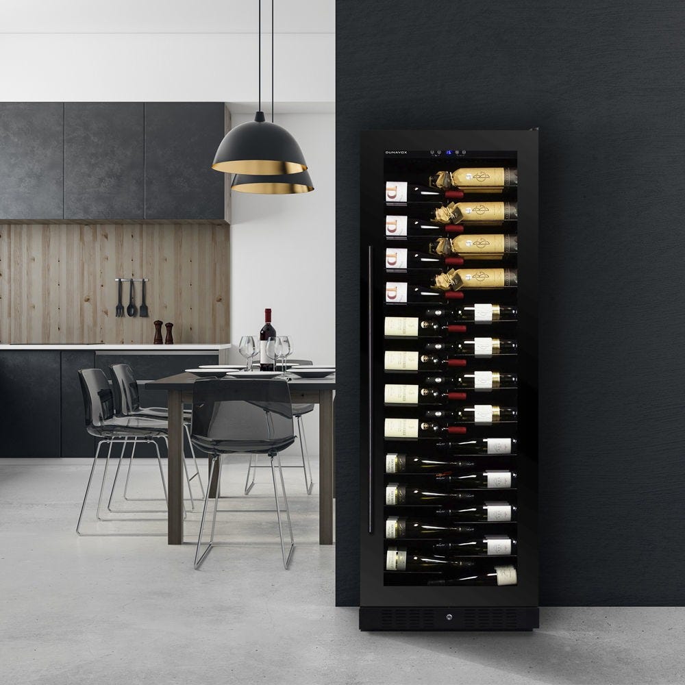 Dunavox -143.468B Grande-143 Cantina vino cm. 65 - 143 bottiglie - vetro nero