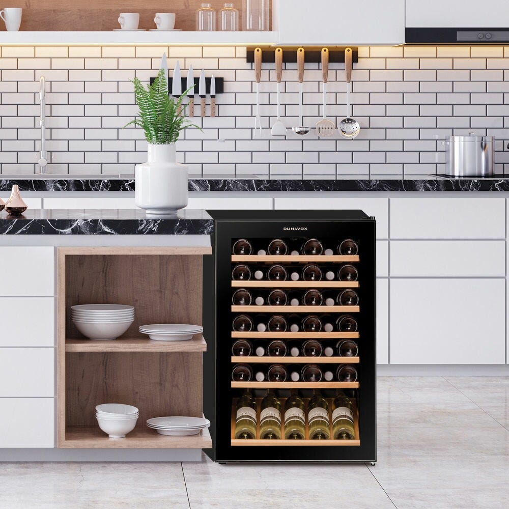 Dunavox FH-48.130 Home-48 Cantina vino cm. 55 - 48 bottiglie - vetro nero
