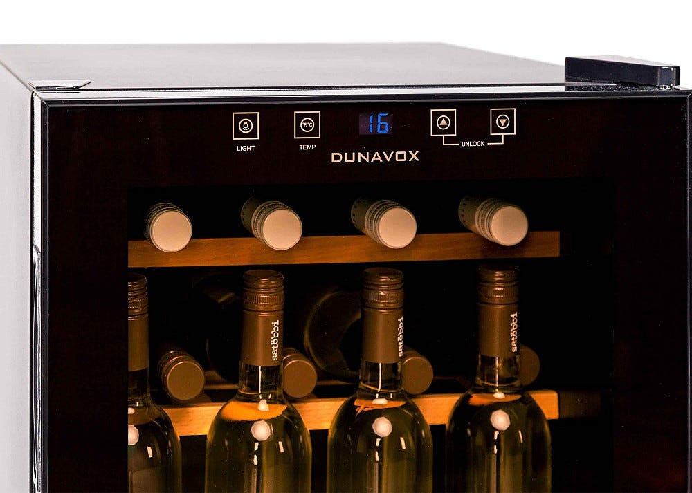 Dunavox FH-16.46 Home-16 Cantina vino cm. 43 - 16 bottiglie - vetro nero