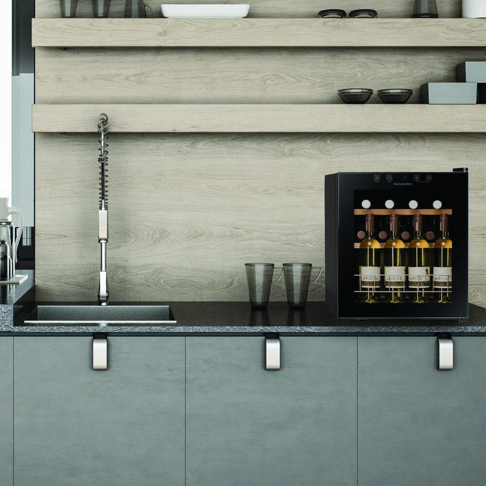Dunavox FH-16.46 Home-16 Cantina vino cm. 43 - 16 bottiglie - vetro nero