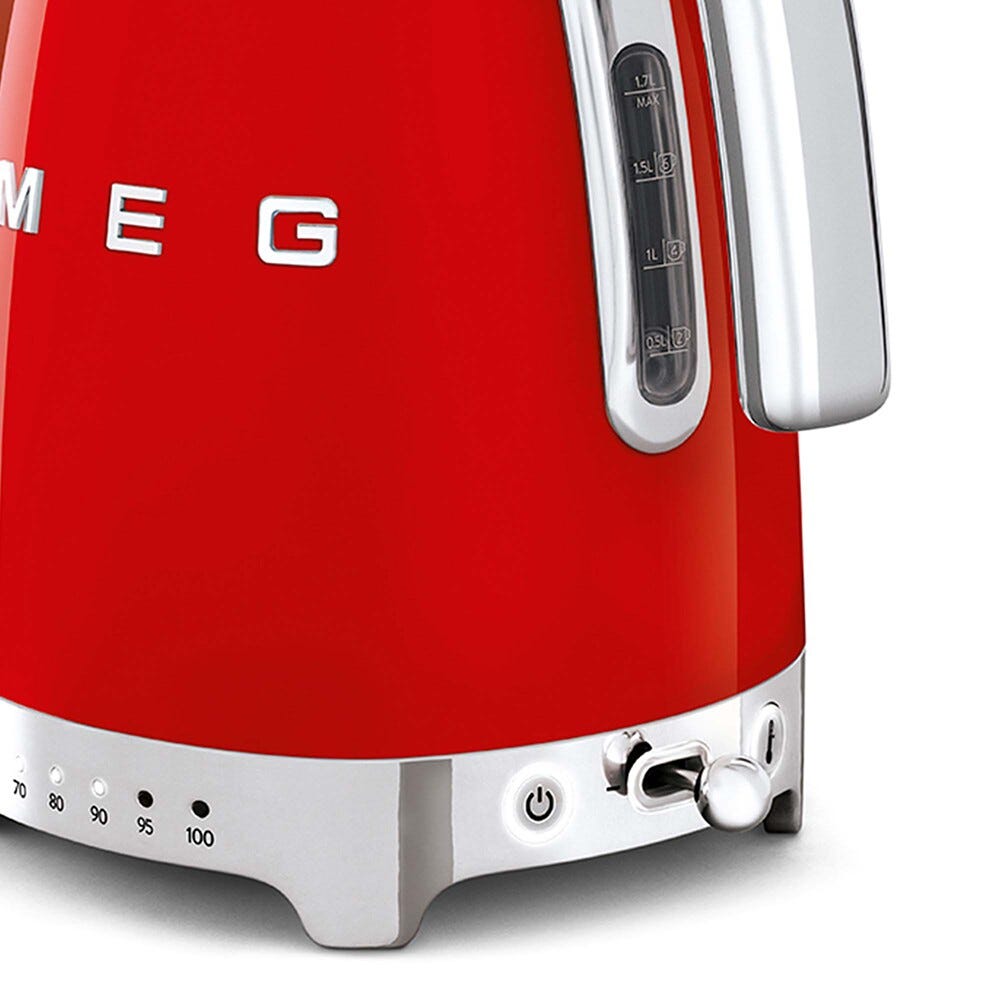 Smeg Selection KLF04RDEU 50's Style Bollitore elettrico a temperatura variabile - rosso Lucido