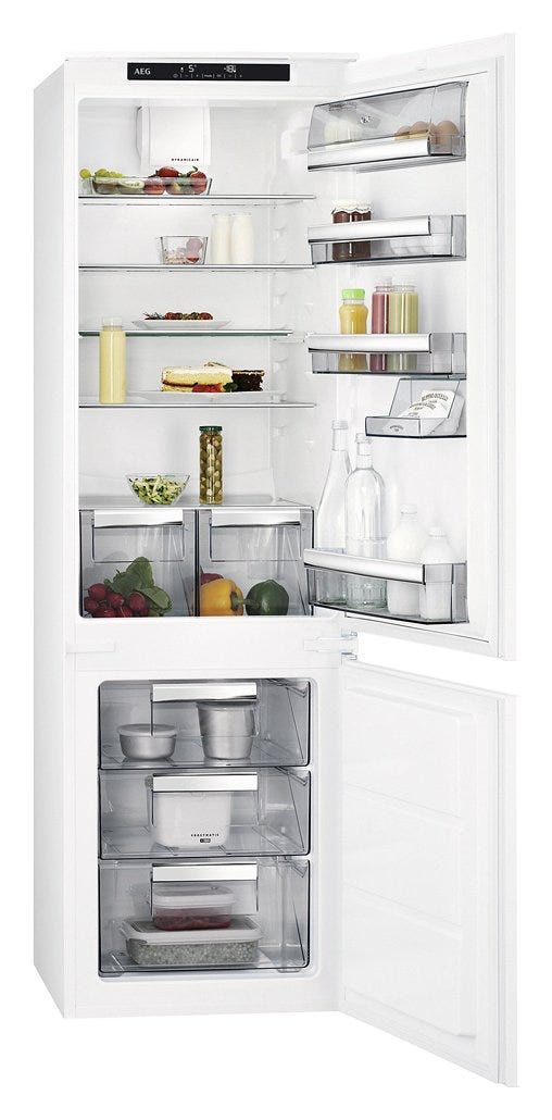 AEG SCE81811FS Frigorifero da incasso combinato 264 L, LowFrost, DynamicAir, display touch, classe energetica A+