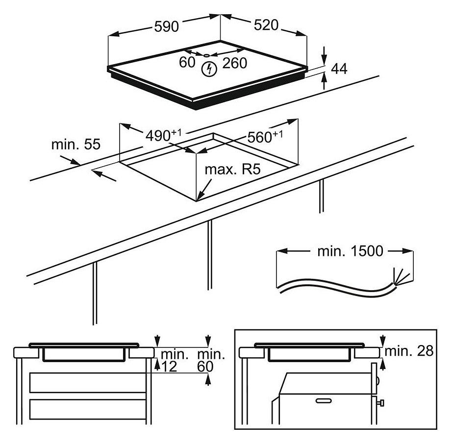 AEG IAE64843FB SenseFry Piano cottura induzione cm. 60 - vetroceramica grigio scuro