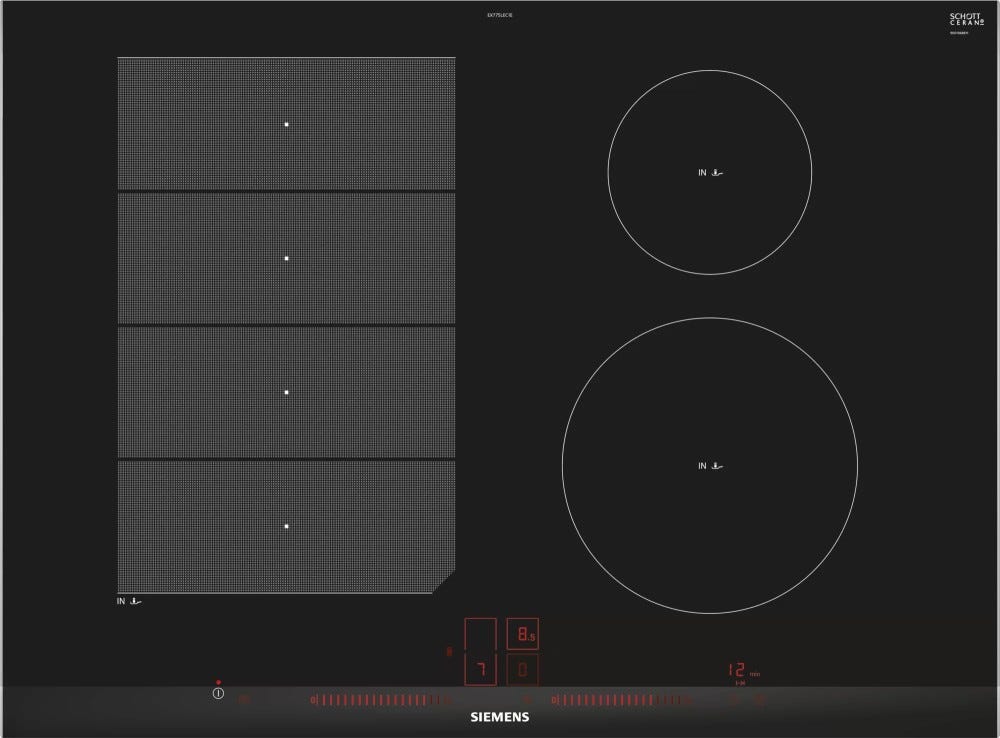 Siemens EX775LEC1E Iq700 Piano cottura a induzione cm 70 - vetroceramica nero