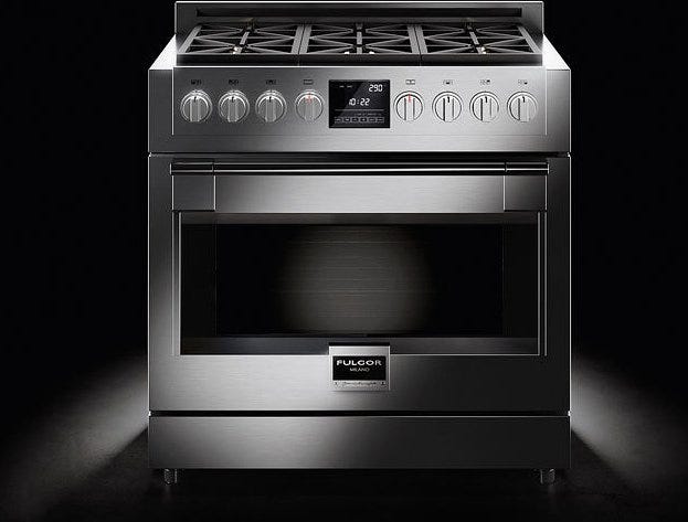Fulgor FSRC 3606 GG ED 2F X Professional Cucina da accosto 6 bruciatori gas Crescendo Dual, forno gas 161 litri, doppia ventilazione, classe A