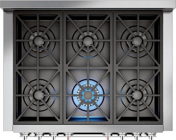 Fulgor FSRC 3606 GG ED 2F X Professional Cucina da accosto 6 bruciatori gas Crescendo Dual, forno gas 161 litri, doppia ventilazione, classe A