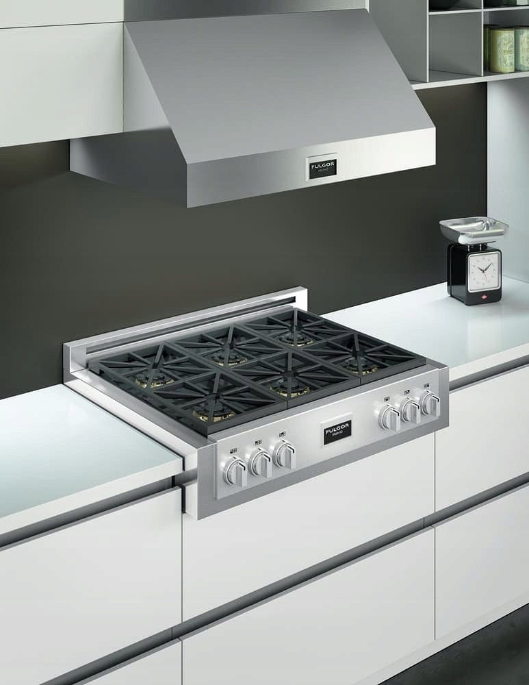 Fulgor FSRT 3606 G X Professional Range Top Piano cottura in appoggio a gas cm. 91 - 6 doppia corona - acciaio inox