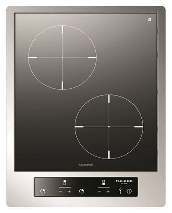 Fulgor CPH 402 ID TC X Piani Combi Set Piano cottura a induzione cm 40 - vetroceramica nero / cornice inox