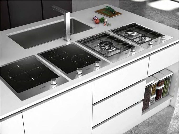 Fulgor CPH 402 ID X Piani Combi Set Piano cottura a induzione cm 40 - vetroceramica nero / cornice inox