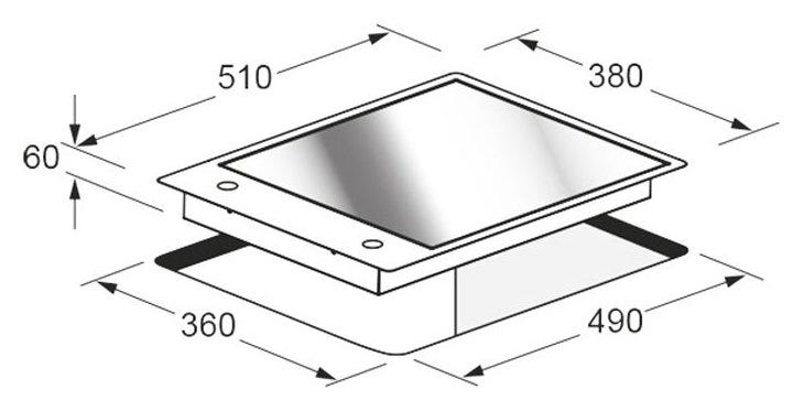 Fulgor CPH 402 ID X Piani Combi Set Piano cottura a induzione cm 40 - vetroceramica nero / cornice inox