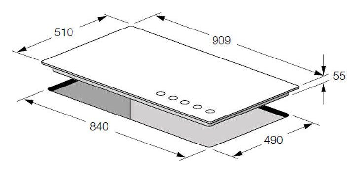 Fulgor FSH 905 G DWK XX Piano cottura a gas cm 90 - inox