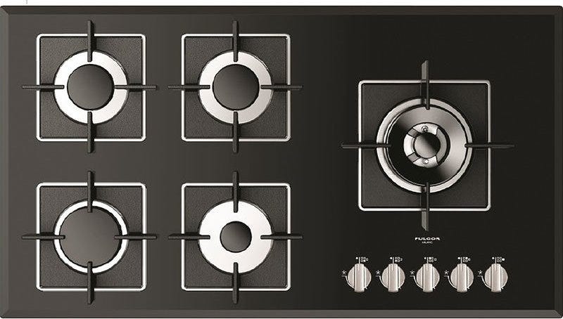 Fulgor FCH 905 G DWK BK Piano cottura a gas cm 90 - vetro nero
