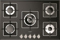 Fulgor FCH 775 G WK BK Piano cottura a gas cm 77 - vetro nero