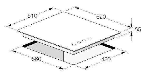 Fulgor FCH 604 G BK Piano cottura a gas cm 60 - vetro nero
