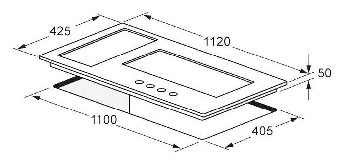 Fulgor QH 1124 G WK X Piano cottura a gas cm 112 - inox