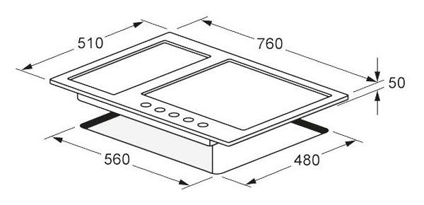 Fulgor QH 765 G WK X Piano cottura a gas cm 76 - inox
