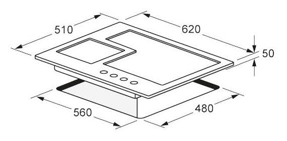 Fulgor QH 604 G WK X Piano cottura a gas cm 60 - inox
