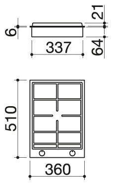 Barazza 1PBF1 B_FREE Piano cottura cm. 36 - inox