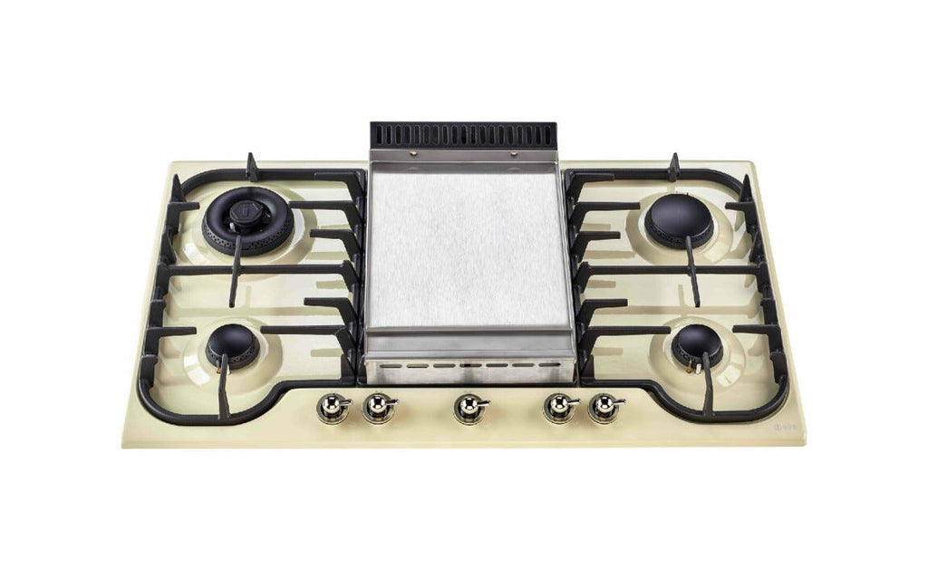 ILVE HCB90FCN Nostalgie Piano cottura incasso cm 90 - inox o colorato - con piastra fry top - bruciatore Dual opzionale