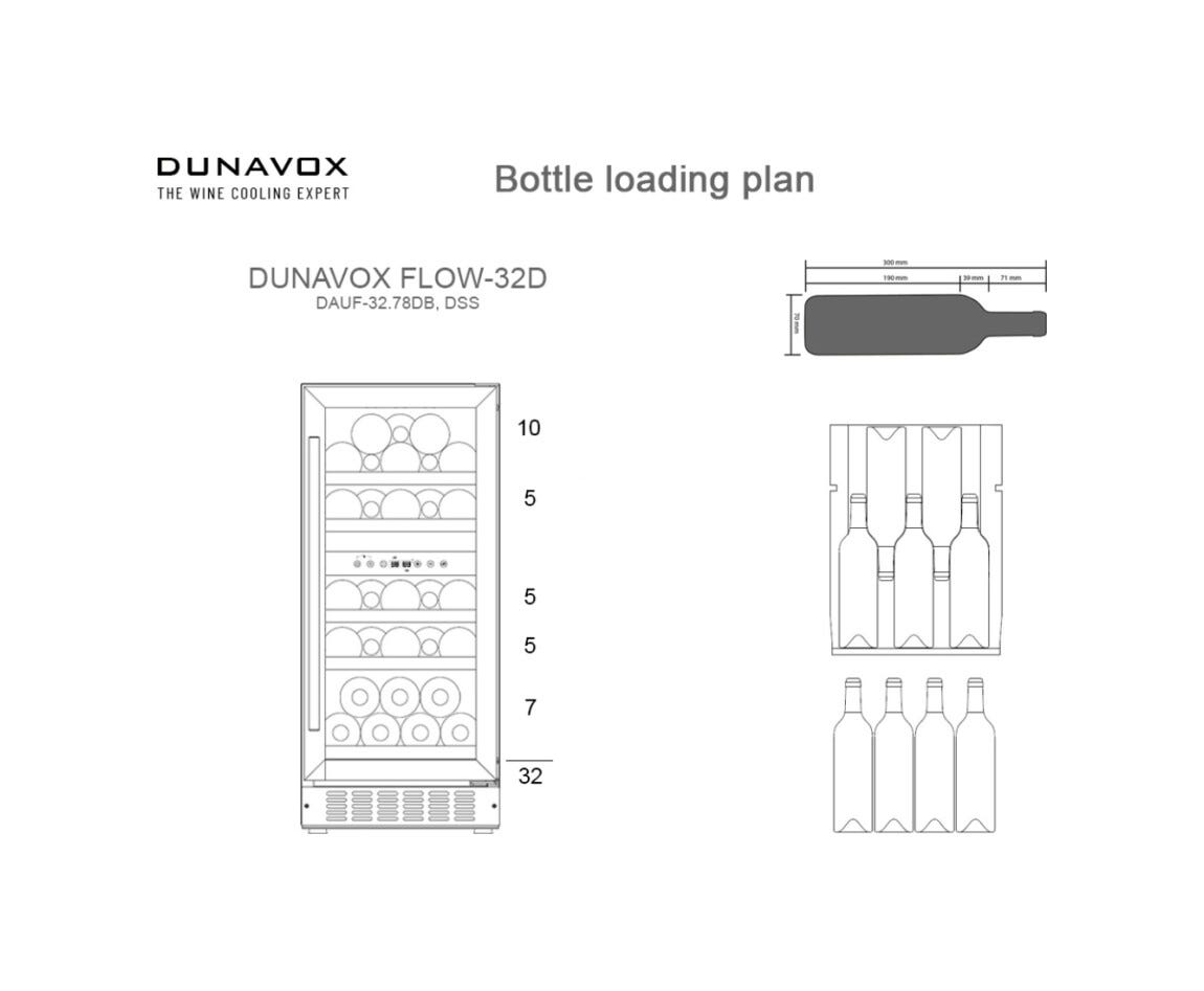 Dunavox UF-32.78DSS Cantina vino cm. 38 - 32 bottiglie - inox