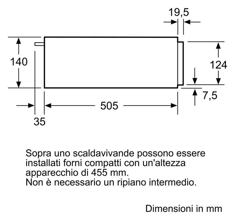 Siemens BI510CNR0 Iq500 Cassetto scaldavivande cm. 59 h. 14 - nero