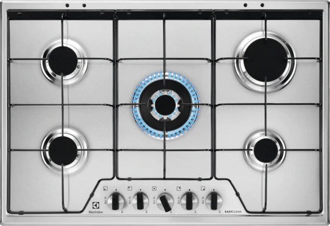 Electrolux KGS7534XX SLIM PROFILE Piano cottura a gas cm. 75 - inox griglie smaltate