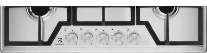 Electrolux KGS7536SX 600 Piano cottura a gas 75 cm, 5 fuochi, SpeedBurner, Wok 4 kW, inox