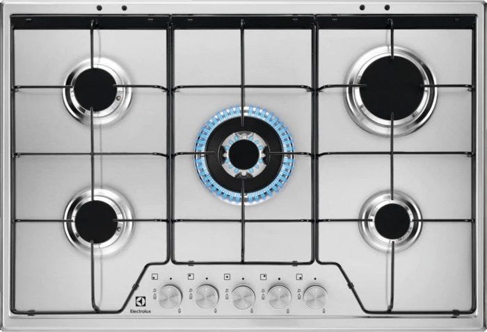 Electrolux KGS7534SX SLIM PROFILE Piano cottura a gas cm. 75 - inox griglie smaltate