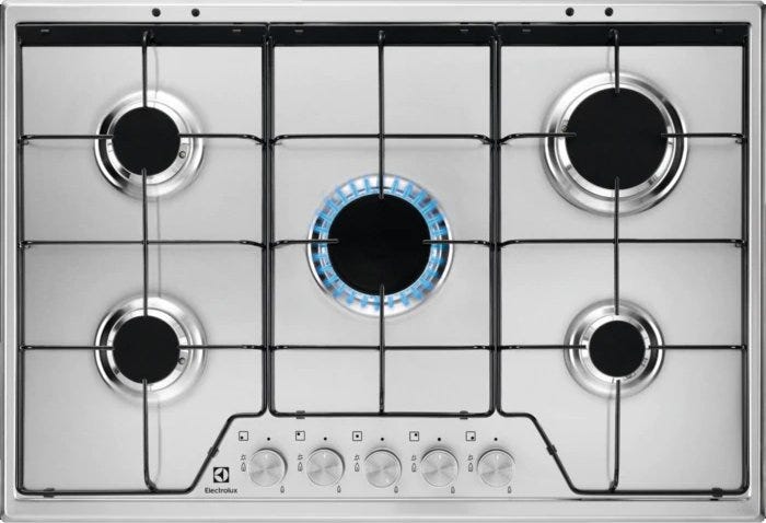 Electrolux KGS7524SX SLIM PROFILE Piano cottura a gas cm. 75 - inox griglie smaltate