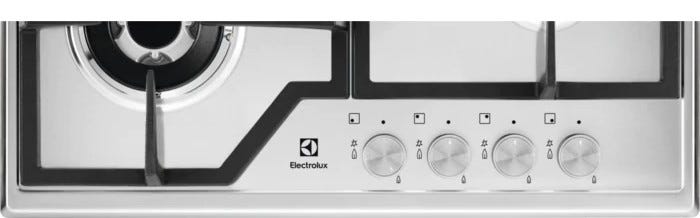 Electrolux KGS6436SX 600 Slim Line Piano cottura a gas 59,5 cm, 4 zone, SpeedBurner e Wok multicorona, inox