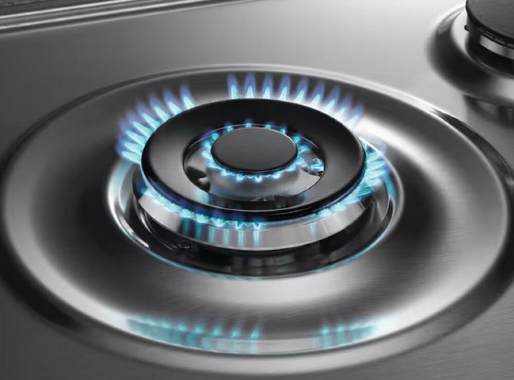 Electrolux KGS6436SX 600 Slim Line Piano cottura a gas 59,5 cm, 4 zone, SpeedBurner e Wok multicorona, inox