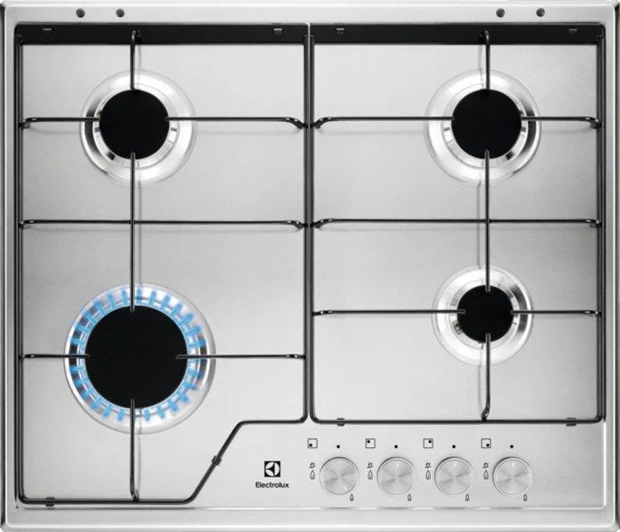 Electrolux KGS6424SX SLIM PROFILE Piano cottura a gas cm. 60 - inox griglie smaltate
