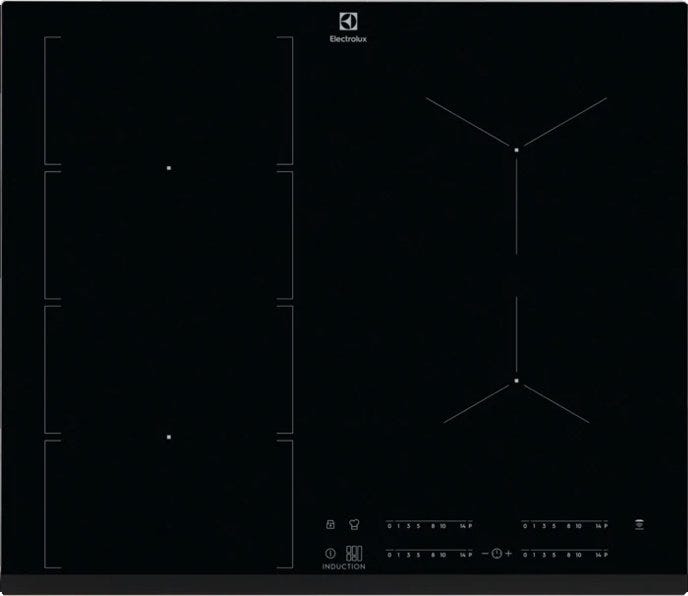Electrolux EIV65443 INFINITE FLEXIBRIDGE Piano cottura a induzione cm. 60 - vetroceramica nero