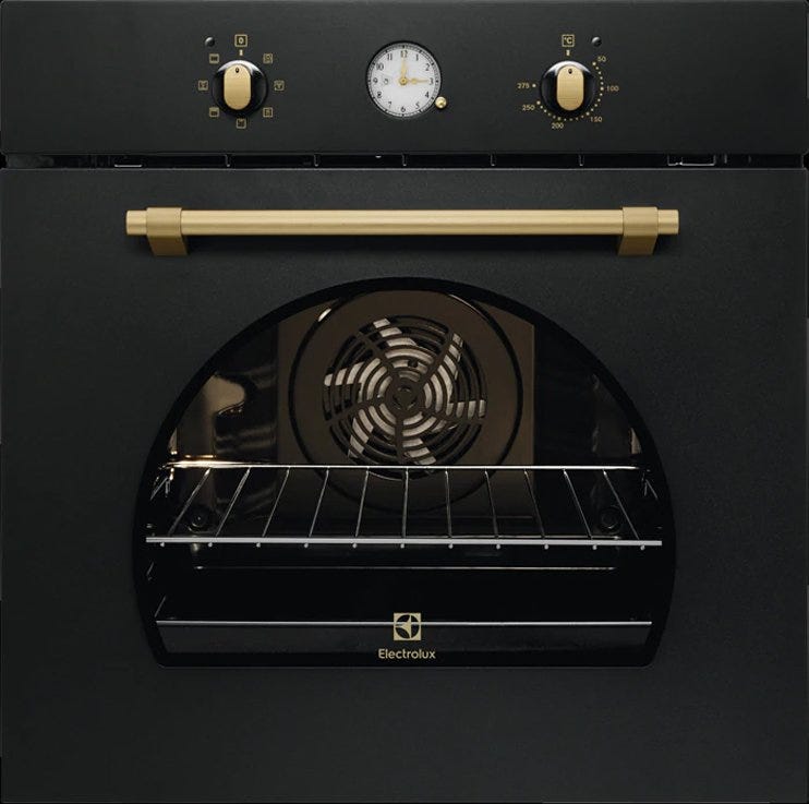Electrolux FR65G RUSTICO Forno cm. 60 - nero ghisa maniglia e manopole in bronzo