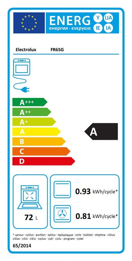 Electrolux FR65G RUSTICO Forno cm. 60 - nero ghisa maniglia e manopole in bronzo