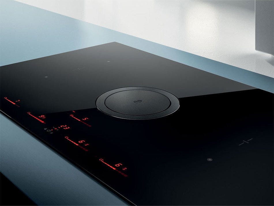 Elica NIKOLATESLA SWITCH BL/F/83 Piano cottura induzione con cappa filtrante integrata cm. 83 - vetroceramica nero