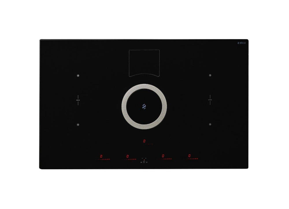 Elica NIKOLATESLA SWITCH BL/A/83 Piano cottura induzione con cappa aspirante integrata cm. 80 - vetroceramica nero